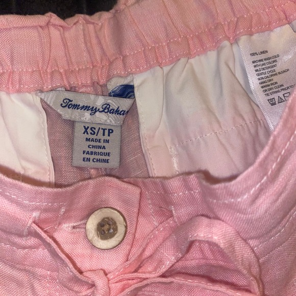 NWOT Tommy Bahama Pink 100% Linen Drawstring Shorts Womens XS Relax Summer Beach - Picture 4 of 9